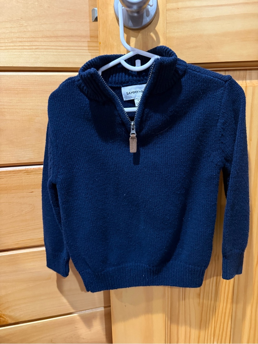 Sammy + Nat Navy Half-Zip Knit Sweater